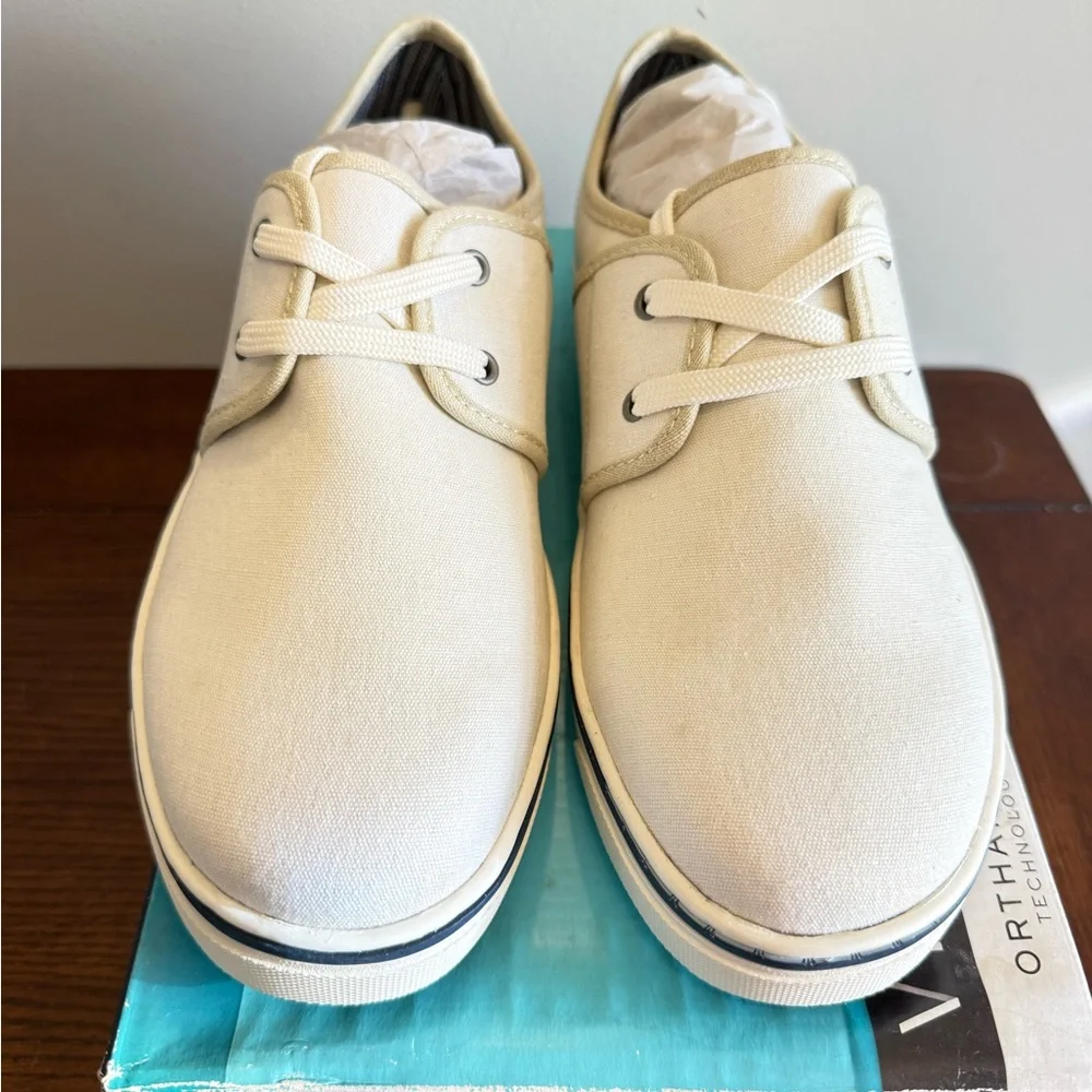 Vionic Bryson Lace Up Canvas Sneakers White TVM4059 Men's 8‎ NEW